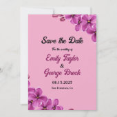 Elegante Orchid Blume Dusty Rose Blumenzehen Save The Date (Vorderseite)