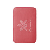 Elegante Orchid einfache Hot Red-Blume mit Namen Badematte (Vorderseite Vertikal)