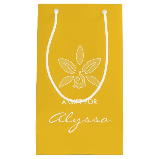 Elegante Orchid einfache, reiche, gelbe Blume mit Kleine Geschenktüte (Vorderseite)