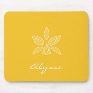 Elegante Orchid einfache, reiche, gelbe Blume mit  Mousepad