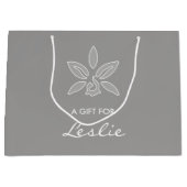 Elegante Orchid einfache, reiche graue Blume mit N Große Geschenktüte (Vorderseite)