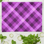 Elegante Orchid Lila Karierte Küchentücher (Gefaltet)