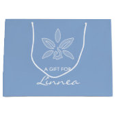Elegante Orchid Simple Powder Blue Blume mit Namen Große Geschenktüte (Vorderseite)