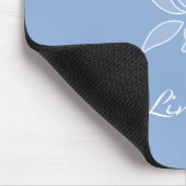 Elegante Orchid Simple Powder Blue Blume mit Namen Mousepad (Ecke)
