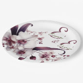 Elegante Orchid Wedding Paper Plate Pappteller (Schrägansicht)