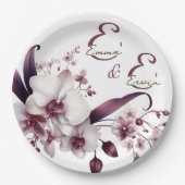 Elegante Orchid Wedding Paper Plate Pappteller (Vorderseite)