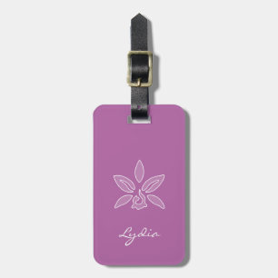 Elegante Orchidee, einfache, fette violette Blume Gepäckanhänger
