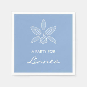 Elegante Orchidee Einfache Puderblaue Blume Mit Na Serviette