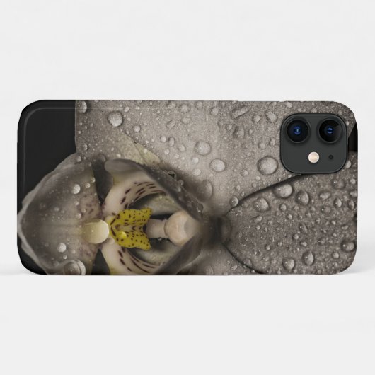 Elegante Orchideen-Blume, grau Case-Mate iPhone Hülle (Rückseite (Horizontal))