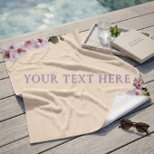 Elegante Orchideen-Blumen-Initialen Strandtuch