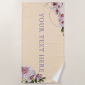 Elegante Orchideen-Blumen-Initialen Strandtuch (Vorderseite)