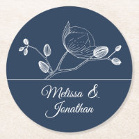 Elegante Orchideen Blumen Moderne blaue Hochzeit