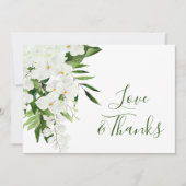 Elegante Orchideen Bohemisch Hochzeit Dankeskarte (Vorderseite)