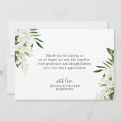 Elegante Orchideen Bohemisch Hochzeit Dankeskarte (Rückseite)