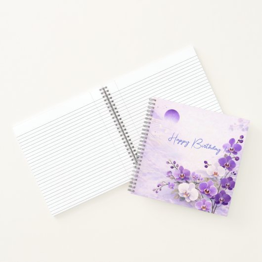 Elegante Orchideen-Geburtstagsfeier Notizblock (Innenseite)