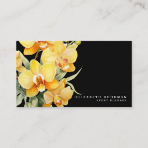 Elegante Orchideen Gelbe und schwarze Visitenkarte