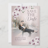 Elegante Orchideen-Hochzeit Save the Date (Vorderseite)