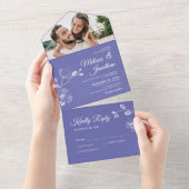 Elegante Orchideen lila botanische Hochzeit All In One Einladung (Abreißen)