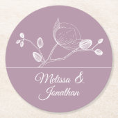 Elegante Orchideen Moderne lila Hochzeit Runder Pappuntersetzer (Vorderseite)
