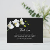 Elegante Orchideen Orthodoxe Christliche Beerdigun Dankeskarte (Stehend Vorderseite)