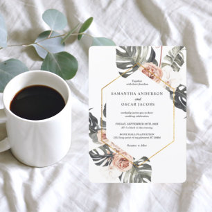 Elegante Orchideen & Rosen Wasserfarbenrahmen Einladung