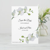 Elegante Orchideen Save the Date (Stehend Vorderseite)