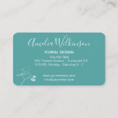 Elegante Orchideen schwarz-weiß Blumen delikat aqu Visitenkarte (Rückseite)
