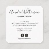 Elegante Orchideen schwarz-weiß Blumen delikaten C Quadratische Visitenkarte (Rückseite)