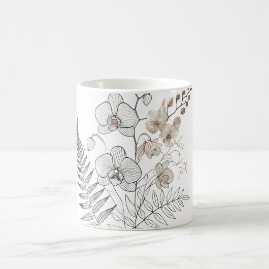 Elegante Orchideen und Tasse (Mittel)