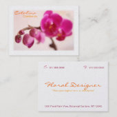 Elegante Orchideen-Visitenkarte Visitenkarte (Vorne/Hinten)