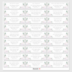 Elegante Orchideen-Wasserfarbe Gast-Adressetikette Aufkleber