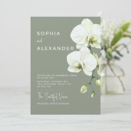 Elegante Orchideen-Wasserfarben-Hochzeitseinladung Einladung