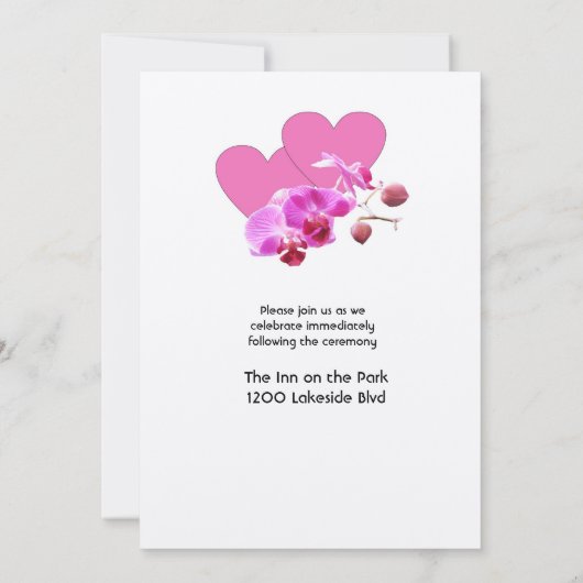 Elegante Orchideen zum Hochzeitsfeiern Einladung (Rückseite)