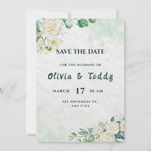 Elegante organische moderne Hochzeit - Termin vorm Save The Date