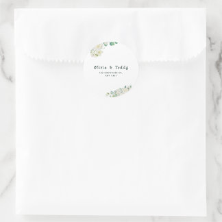 Elegante organische moderne Hochzeitseinladung Runder Aufkleber