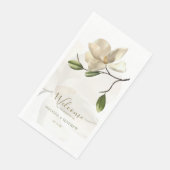 Elegante Oriental White Magnolia Wedding Serviette (Ecke)