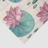 Elegante orientalische Aquarelllotosmalerei Seidenpapier (Ausschnitt)