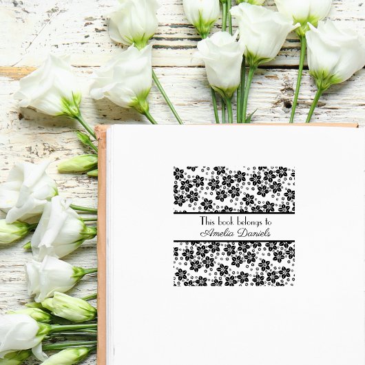 Elegante orientalische Blume Dieses Buch gehört Gummistempel