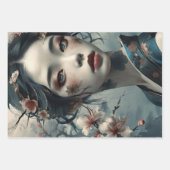 Elegante orientalische Frau unter Blume - Enttäusc Geschenkpapier Set (Vorderseite)