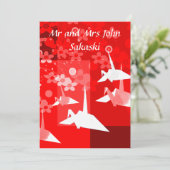 Elegante Origami Hochzeits-Party Einladung (Stehend Vorderseite)