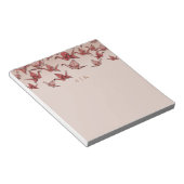 Elegante Origami Paper Crane Red Monogram Notizblock (angewinkelt)