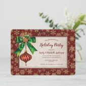 Elegante Ornament & Glitzer Einladung (Stehend Vorderseite)