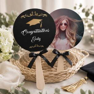 Elegante Ornament Herzlichen Glückwunsch Graduate Fächer