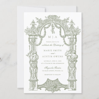 Elegante Ornament-Rahmen-Hochzeit Einladung