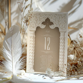 Elegante Ornamental Wedding Tischnummer Card