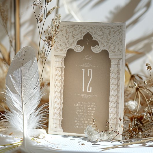 Elegante Ornamental Wedding Tischnummer Card
