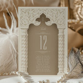 Elegante Ornamental Wedding Tischnummer Card