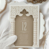 Elegante Ornamental Wedding Tischnummer Card