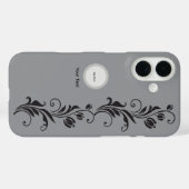 Elegante ornamentale Blumen-Kunst Case-Mate iPhone Hülle (Rückseite (Horizontal))