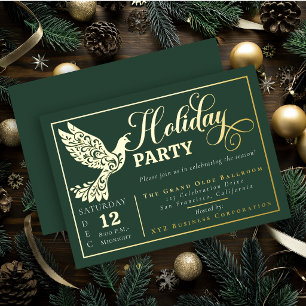 Elegante ornamentale Friedentaube Feiertags-Party Folieneinladung